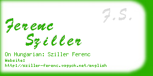 ferenc sziller business card